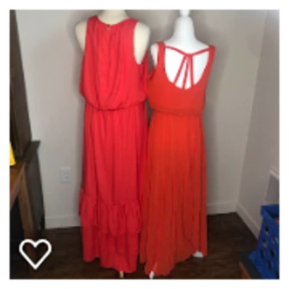 BISOU BISOU Coral Orange Maxi Special Occasion Bridesmaid Formal Prom Dress, 4 - Picture 8 of 9